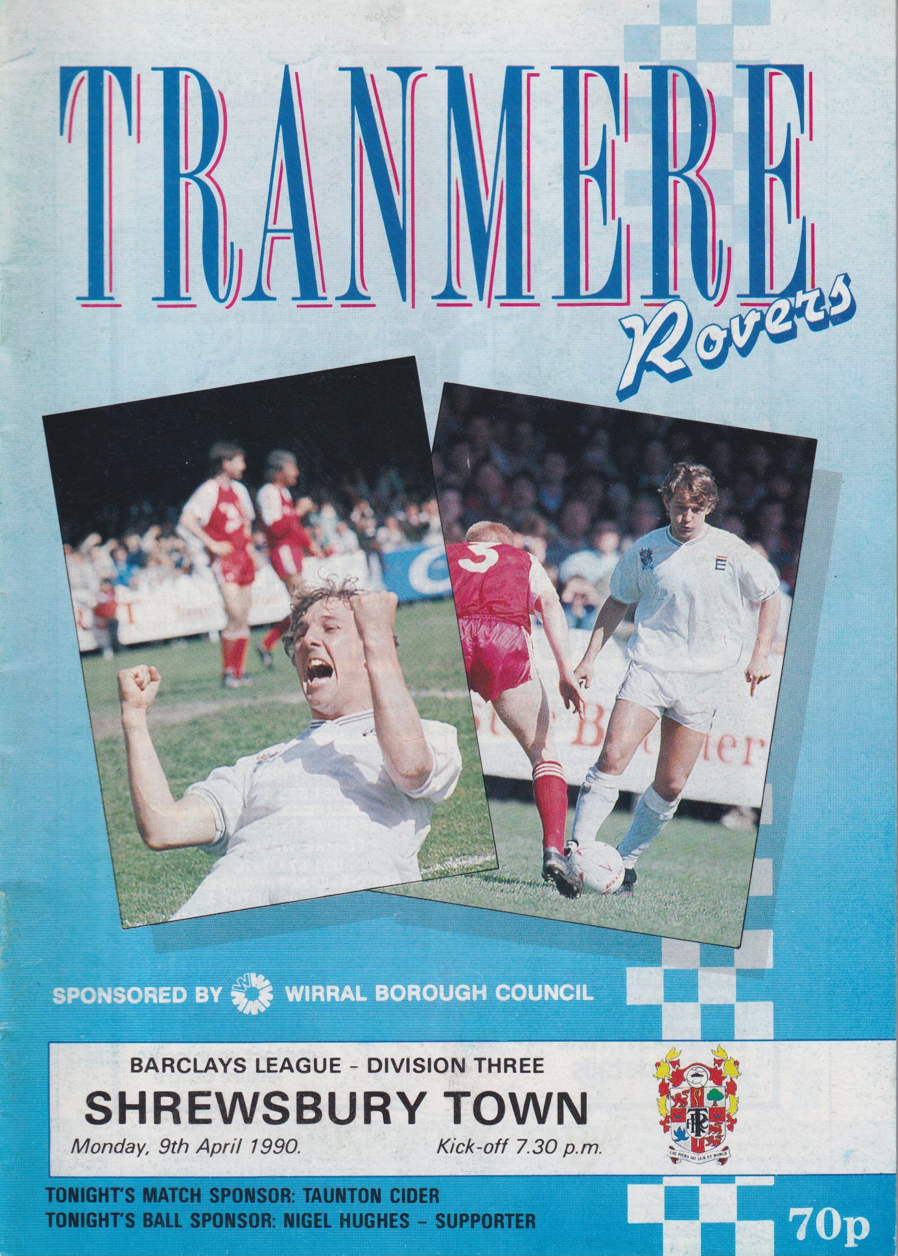 Tranmere Rovers v Shrewsbury Town match programme